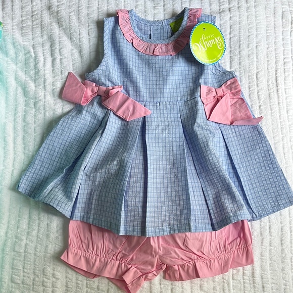 classic whimsy Other - Classic Whimsy Check shirt and short set with bows!
